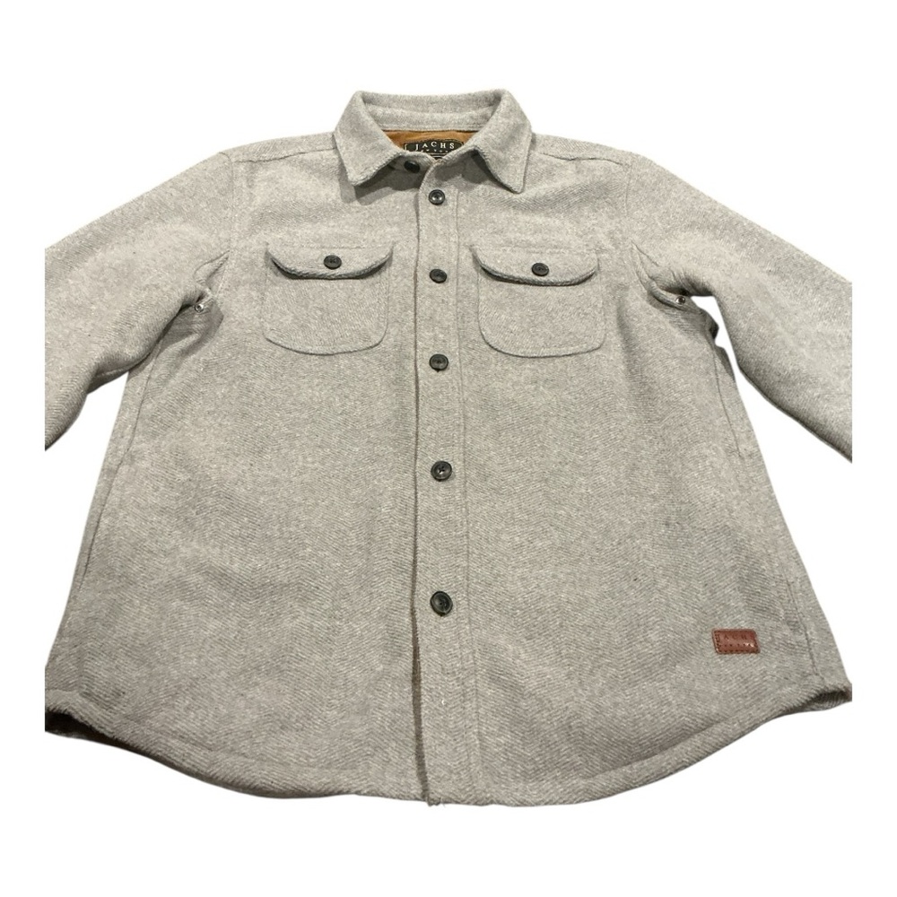 JACHS New York Men’s Wool Blend Shirt Jacket Shacket Gray Button Front Size M - Picture 7 of 9